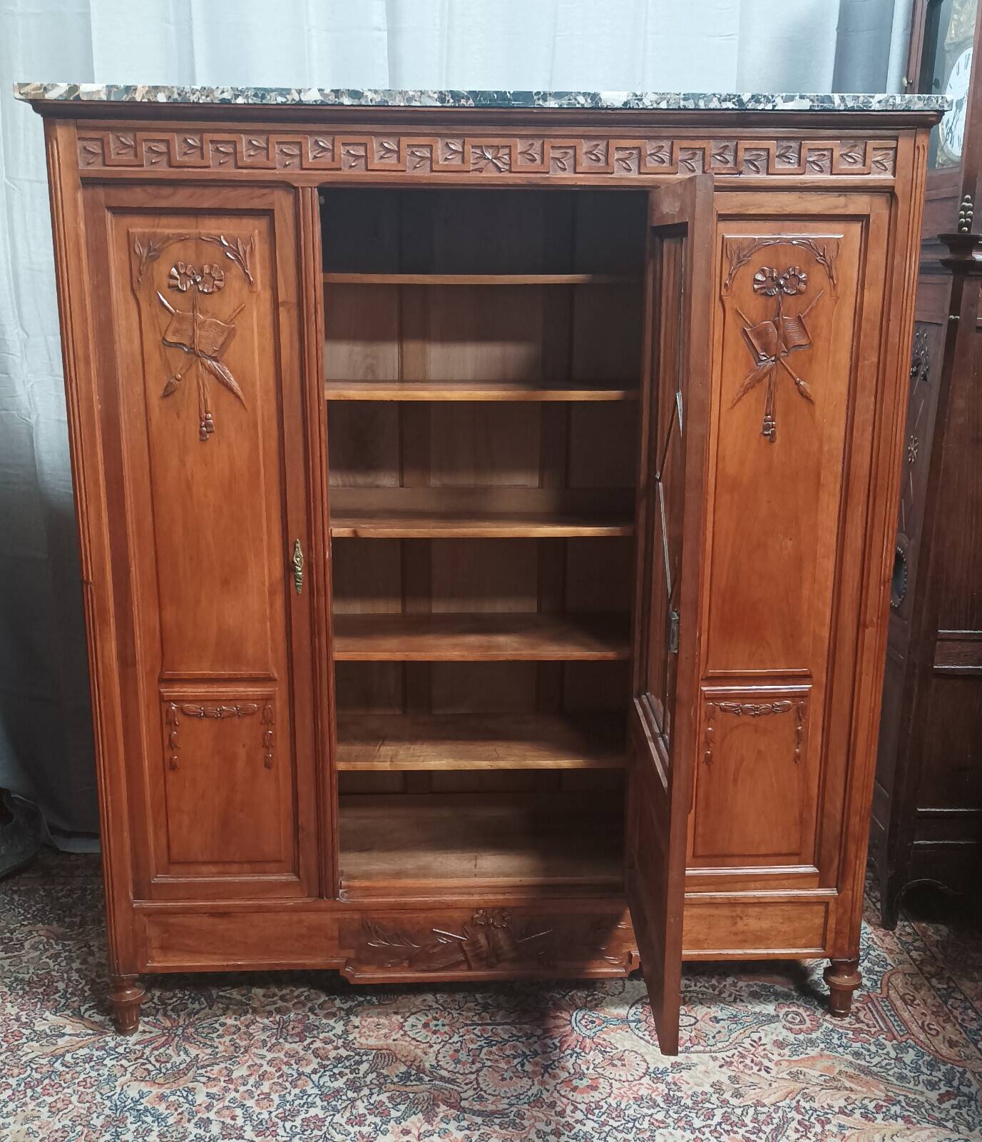 Louis XVI library in walnut