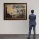 17th century Flemish painting, large landscape with sailing ships