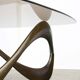 Italian Organic "Snake" Wooden and Smoked Glass Coffee Table, 1960s