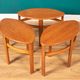 Retro Teak 1960s Nathan Trinity Nest Of Tables Teak & Glass Four Tables