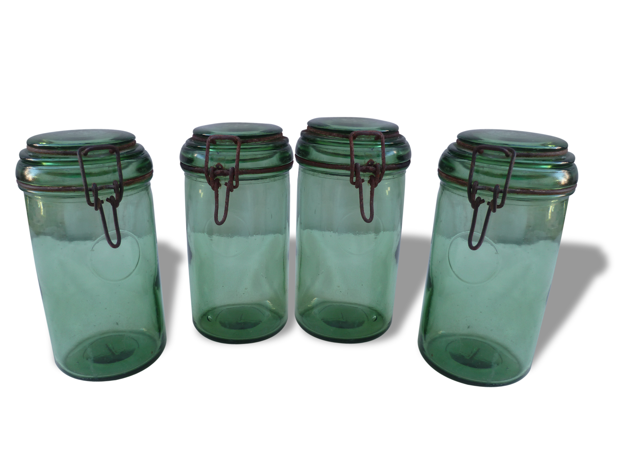 4 jars 1 liter bottle green Durfor to 1950s