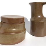 Sucrier et pot à lait en grès de Benne