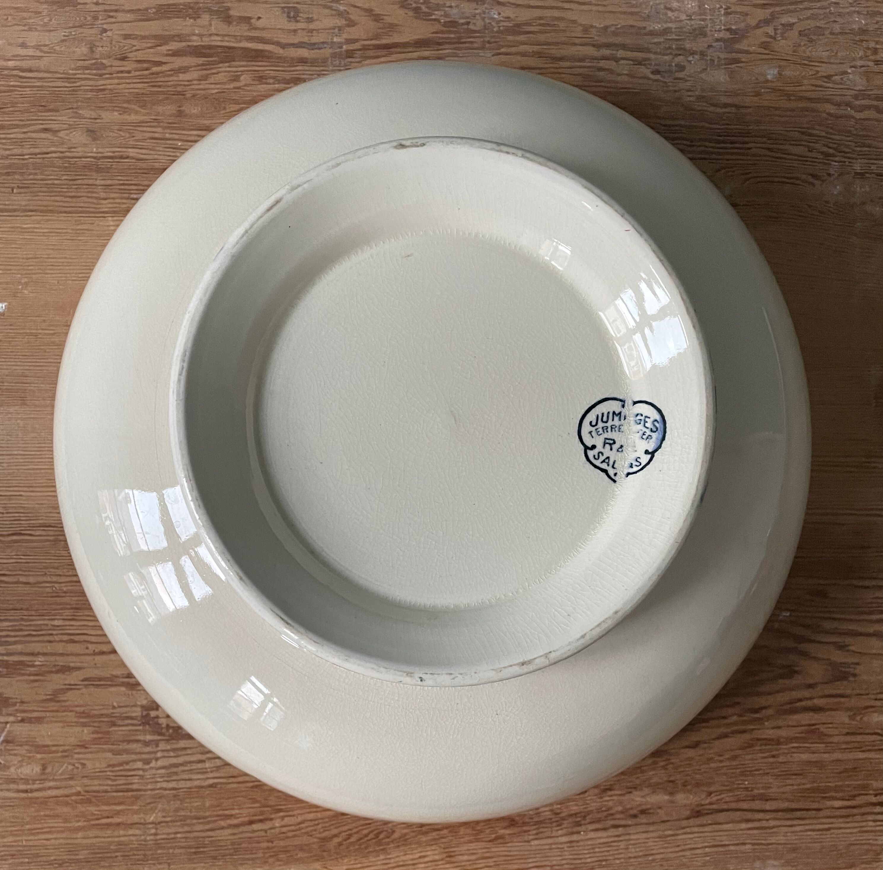 Old iron earth salad bowl R&A Salins, Jumièges model