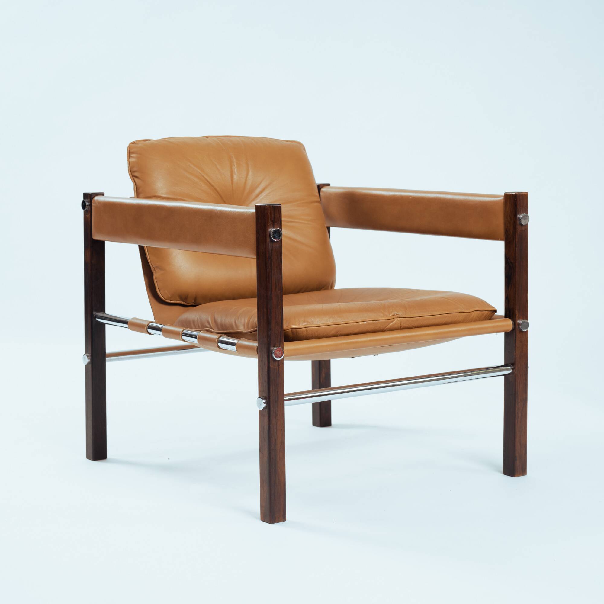 Armchair in Jacaranda Wood and Leather by Celina Decorações, Brazil, 1950s