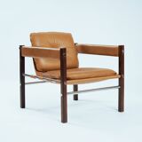 Armchair in Jacaranda Wood and Leather by Celina Decorações, Brazil, 1950s