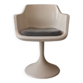 White swivel tulip chair, design 1970