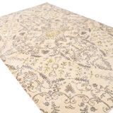 7x10 Turkish Oriental Pattern Light Yellow & Brown Vintage Rug, 215x320Cm