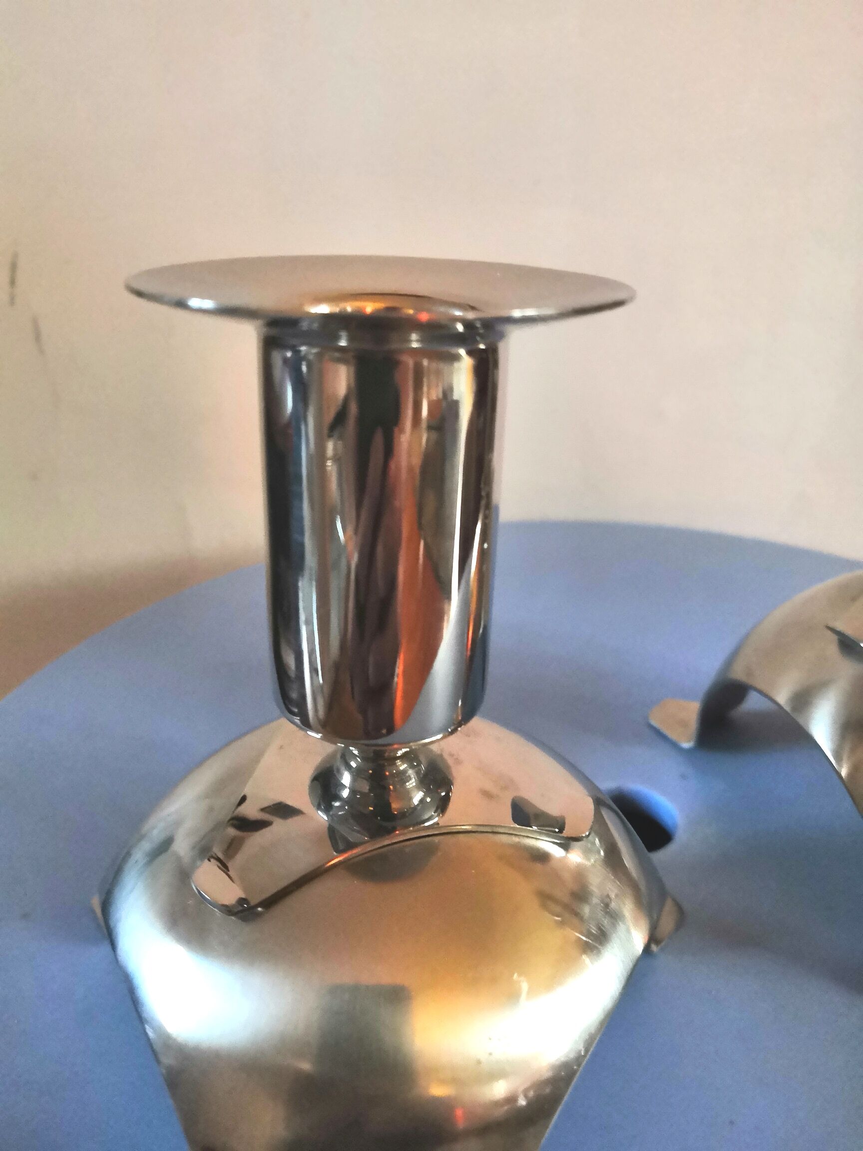 Pair of bouillet Bourdelle design candle holders, Lyon, 70s