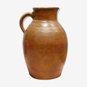 Vintage milk jar in glazed terracotta