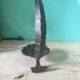 Vintage wrought iron candlestick holder — Scroll handle — Rustic decor