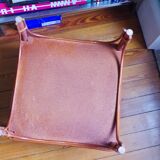 Varnished rattan coffee table and smoked glass top