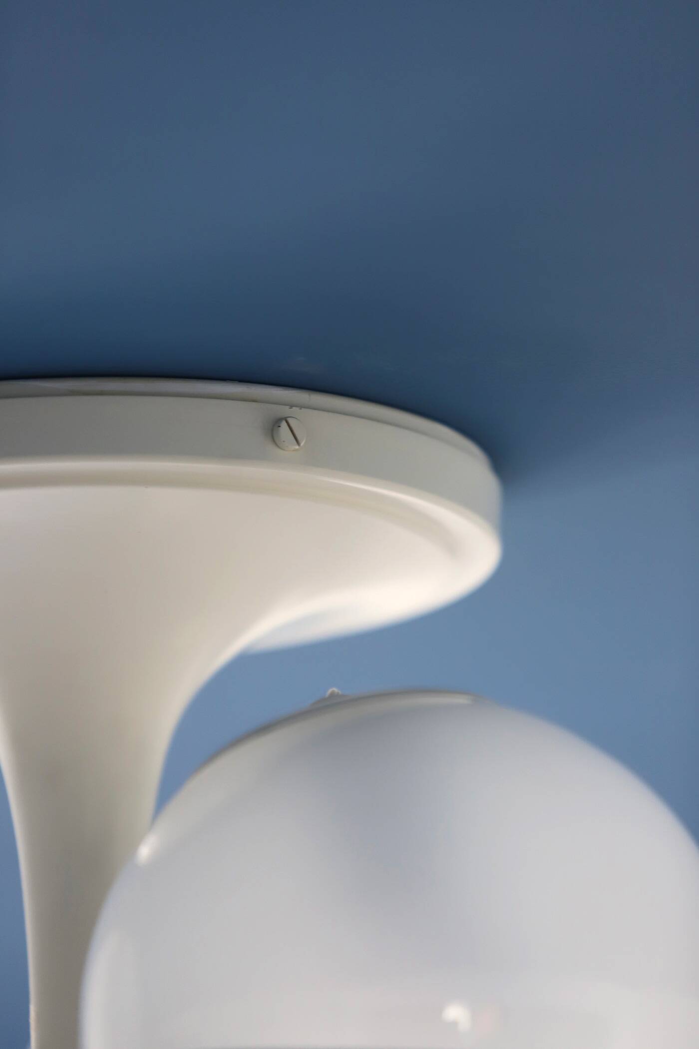 Gino Sarfatti metal and glass 'Le Sfere Plafone 2042/3' ceiling lamp for Arteluce