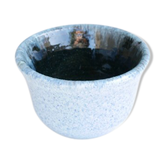 Cache pot bleu Accolay en céramique années 60