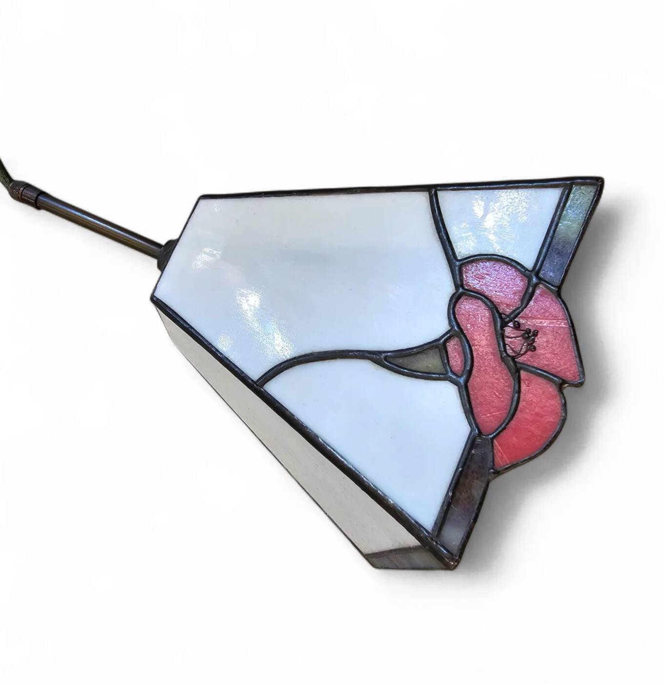 3 light chandelier with glass shades / Art Deco