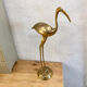 Ibis or heron in gilded brass