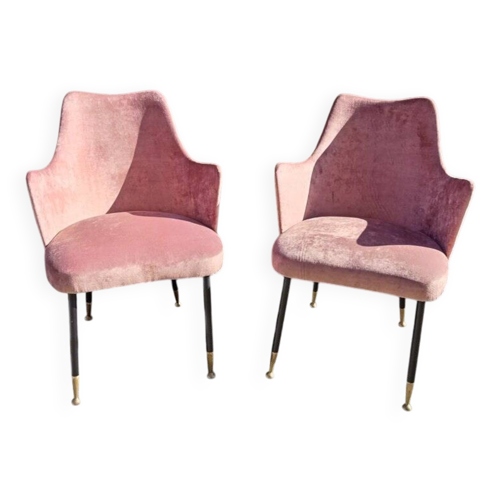 Fauteuils roses, années 1950, ensemble de 2