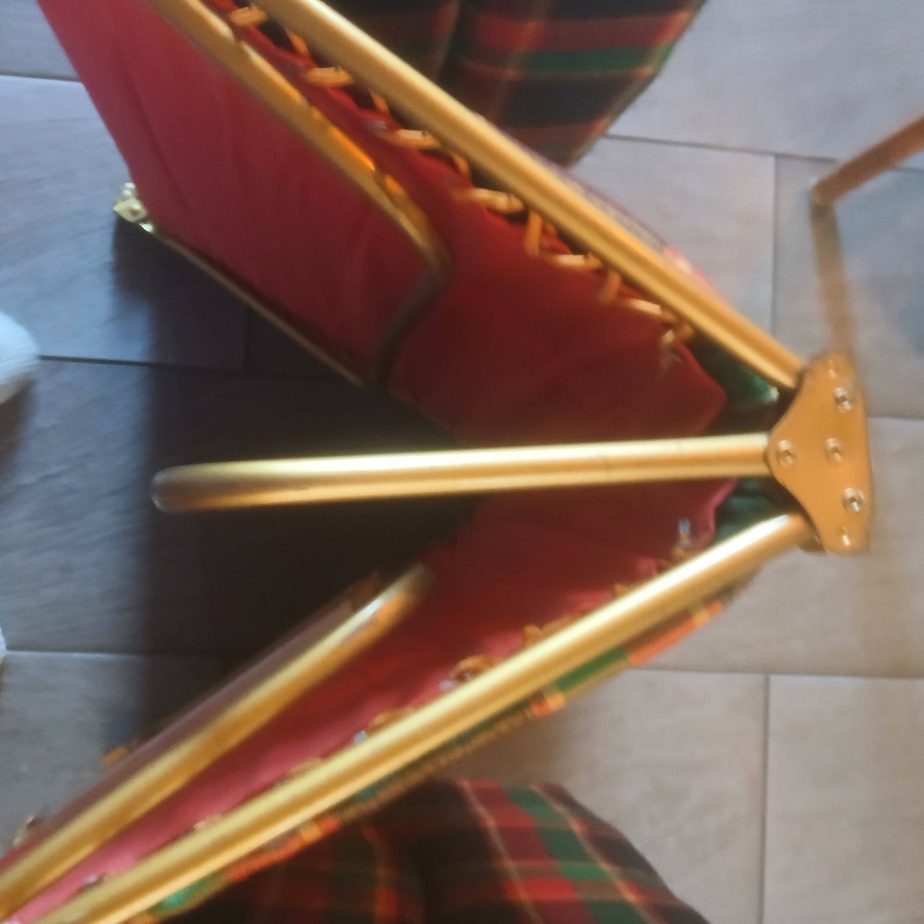 Lafuma vintage 1970s camp bed – foldable – tartan green – camping c