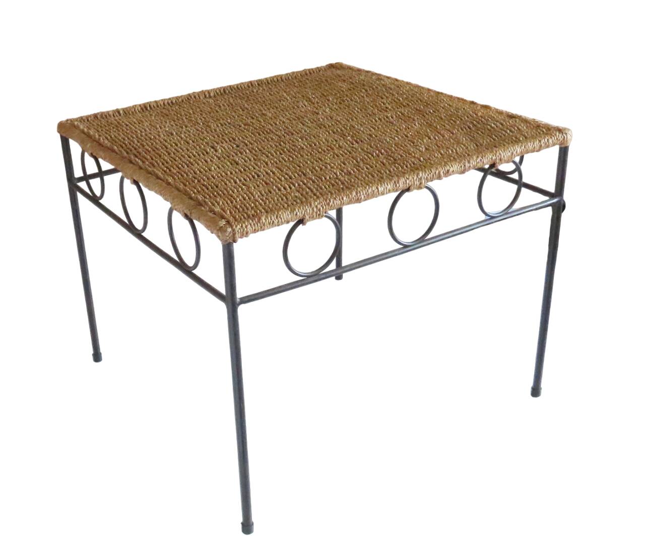 Metal coffee table and rope end table