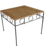 Metal coffee table and rope end table
