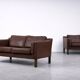 Vintage Mid-Century Scandinavian Modern Brown Leather Sofa, 1970s