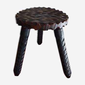 Vintage wooden tripod foot stool