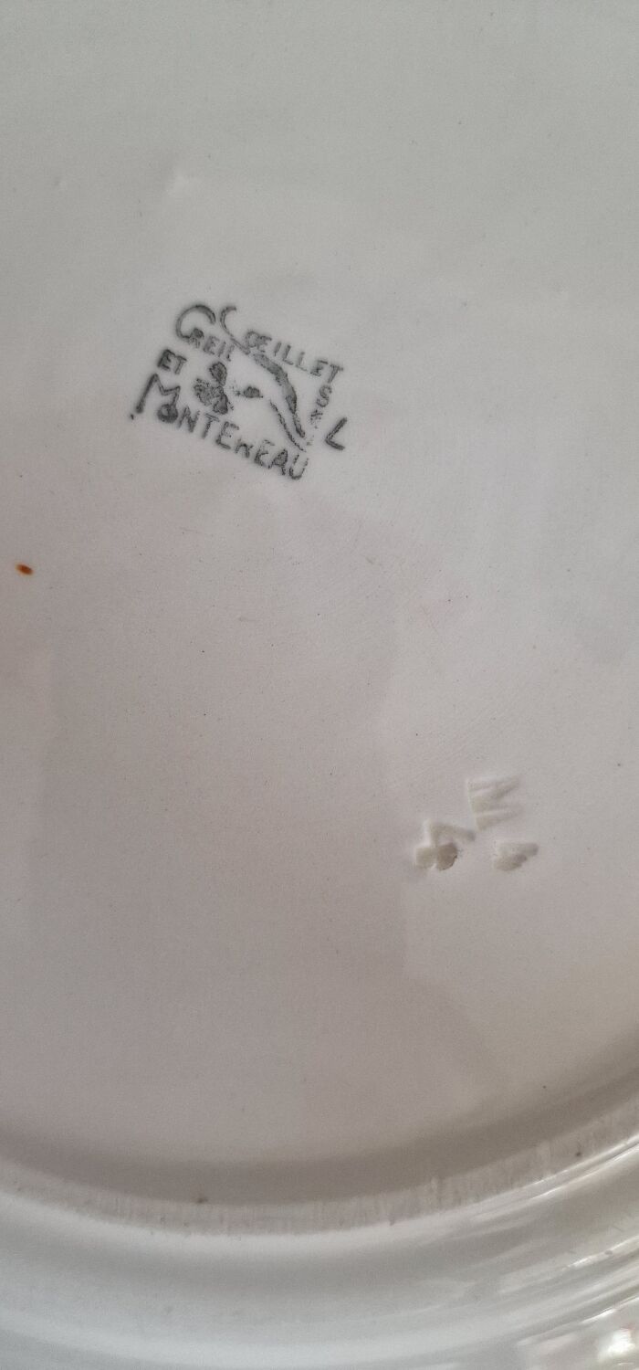 Plat Œillet Creil et Montereau période 19ème