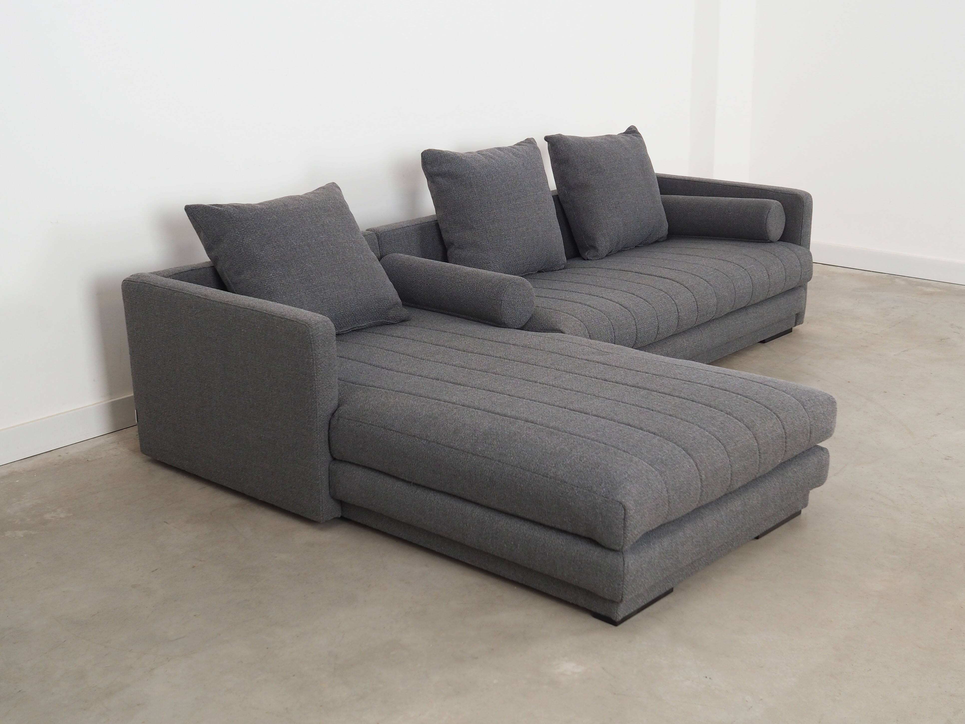 Canapé d'angle graphite, design scandinave, années 00