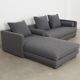 Canapé d'angle graphite, design scandinave, années 00