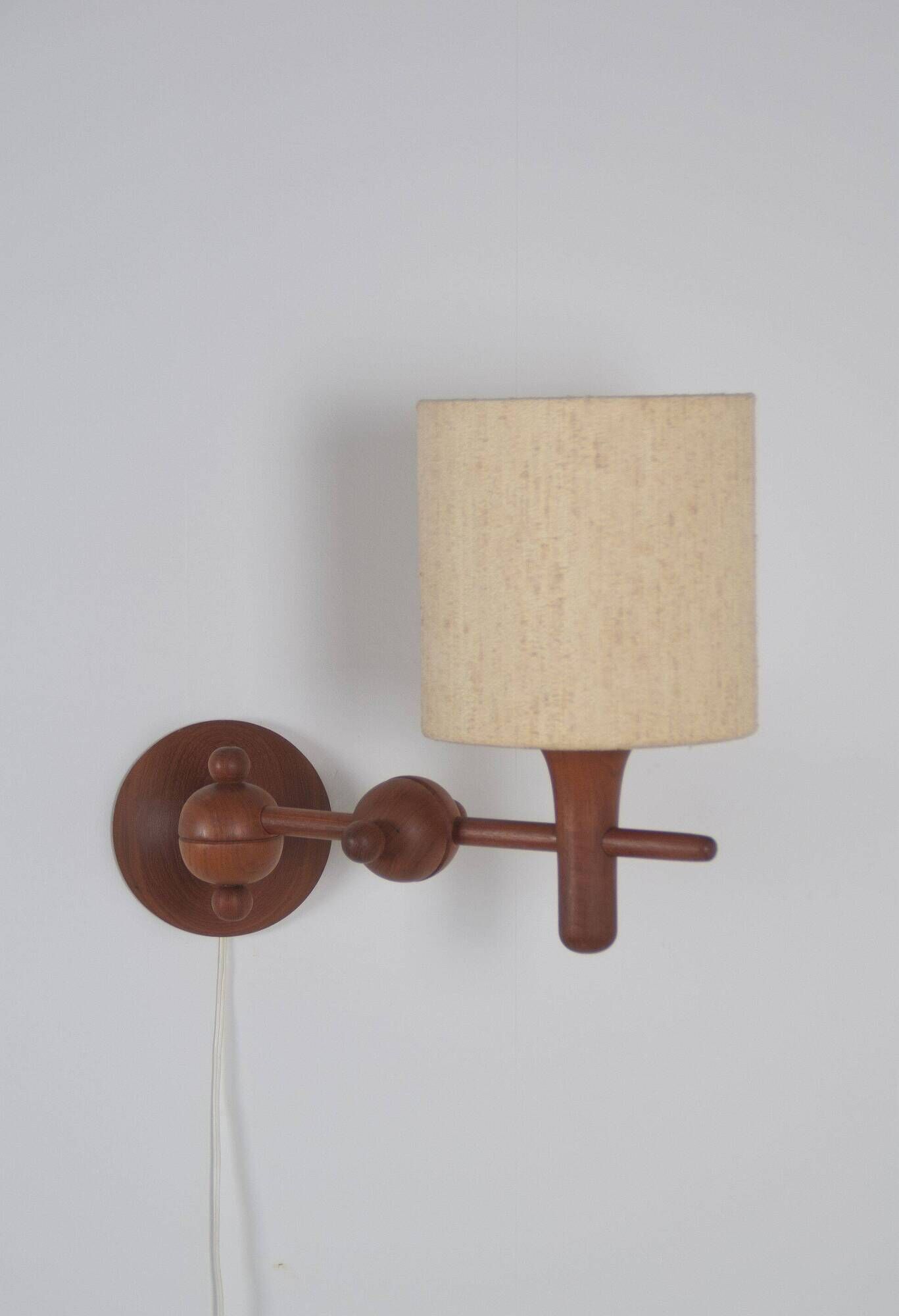 Danish teak wall lamp, 1960s