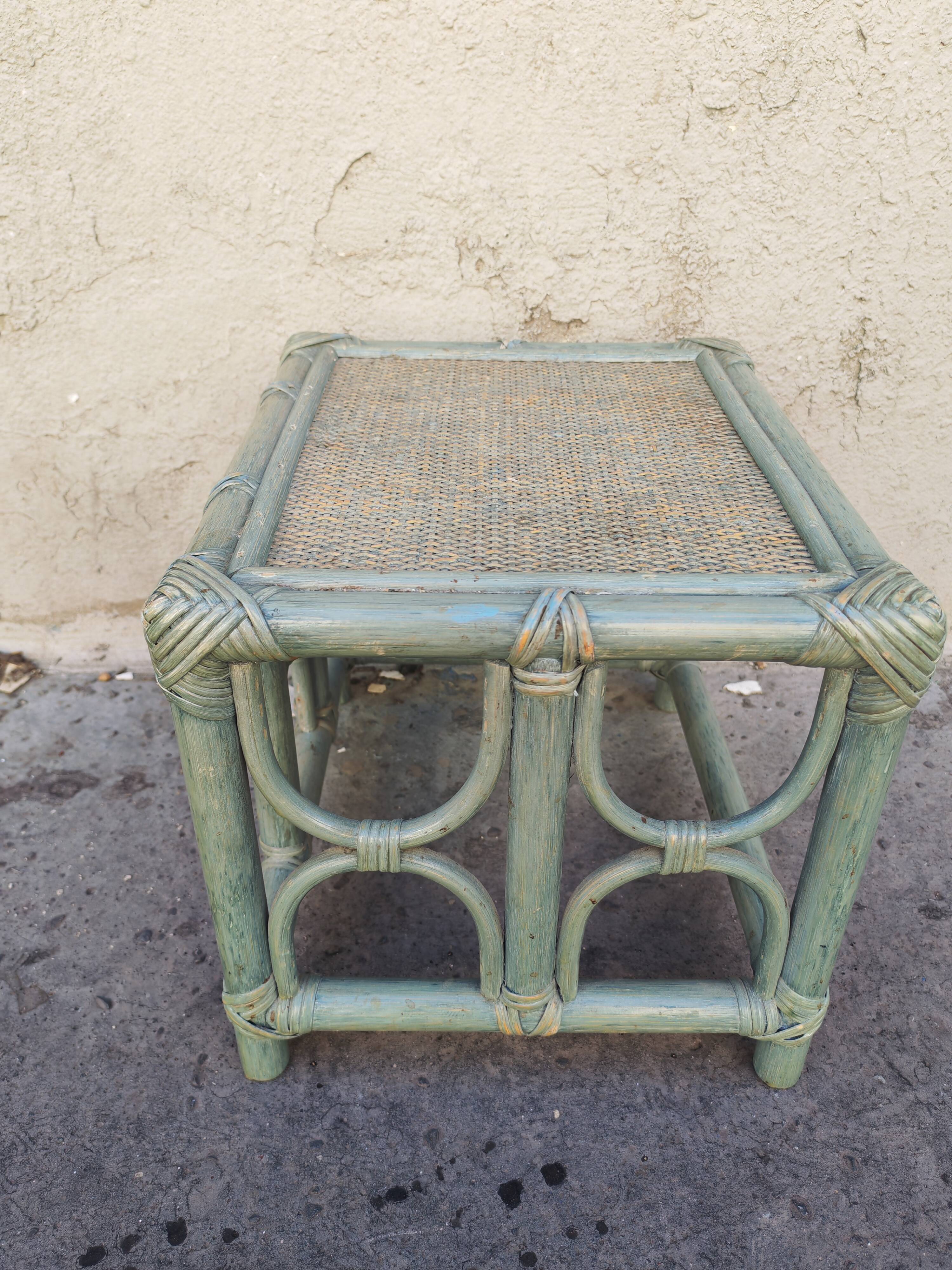 Small bamboo side table