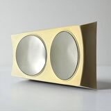 Miroir mural italien OVNI, plastique ivoire flexible, design vintage de l'ère spatiale,