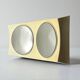 Italian UFO Wall Mirror, Flexible Ivory Plastic, Vintage Space Age Design,