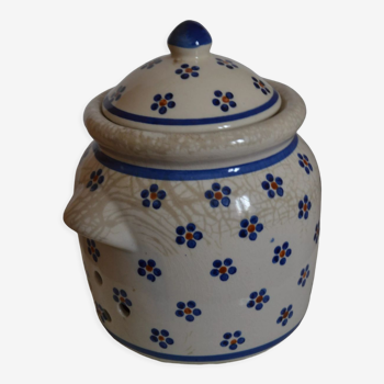 Pot en céramique vintage à motif fleuri