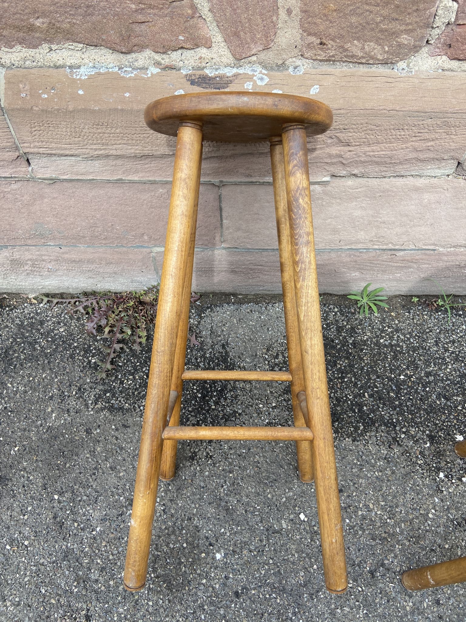 paire de Tabourets de bar bois vintage