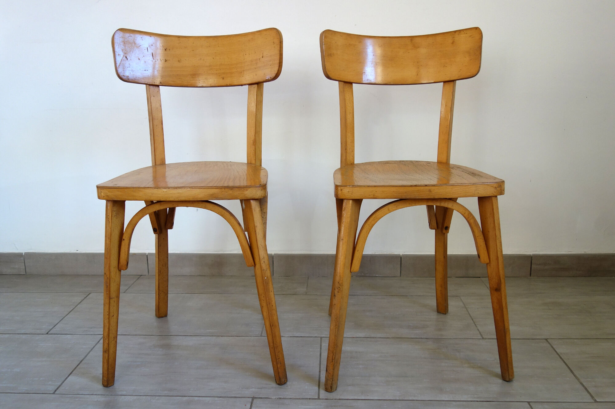 Pair of vintage Luterma bistro chairs