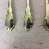 Porcelain tea set A. Vignaud Limoges and mocha spoons Christofle Alfénide
