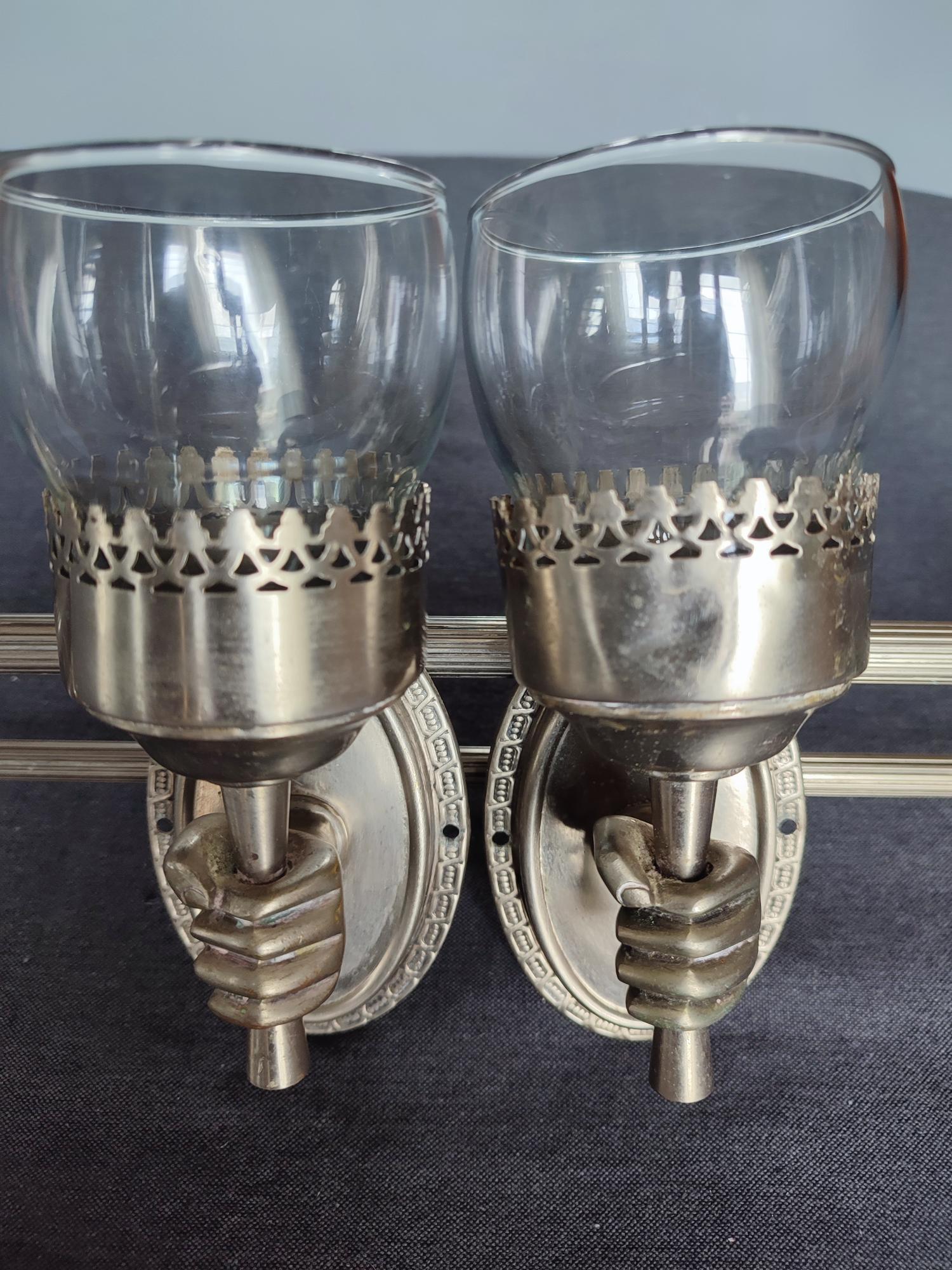 Ensemble de support salle de bain en métal et bronze vintage