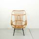 Metal and Rattan Terrace or Lounge Chair from Rohé Noordwolde, 1960s