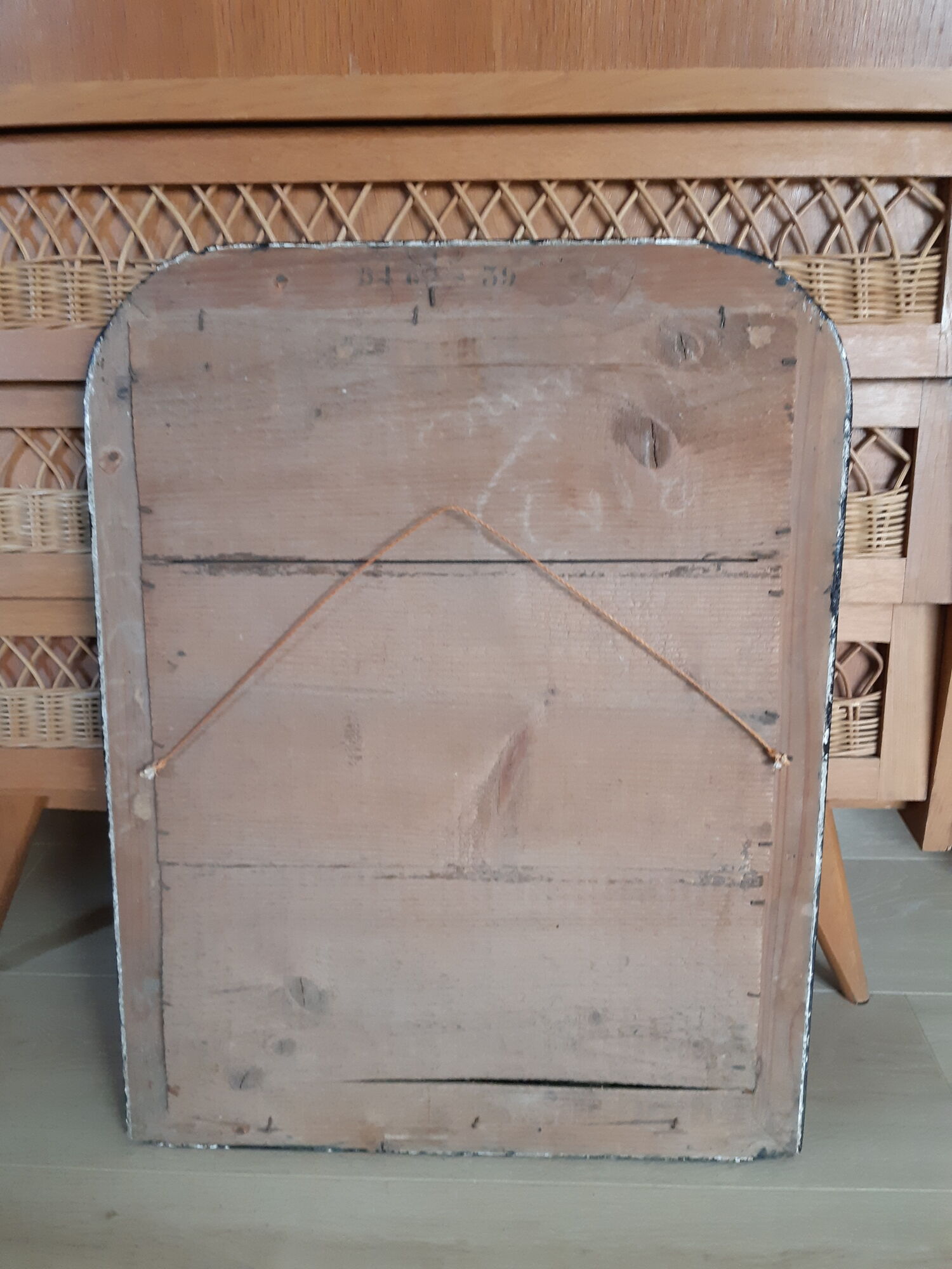 Antique mirror Louis Philippe , fireplace mirror , vintage French , 62 cm x 58 cm