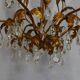 6-light bronze and Bohemian crystal chandelier, early 20th century