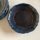 Set of 8 plates with godrons in glazed earth of biot