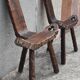 Pair of brutalist tripod stools
