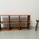 Antique pine storage cabinet with lockers