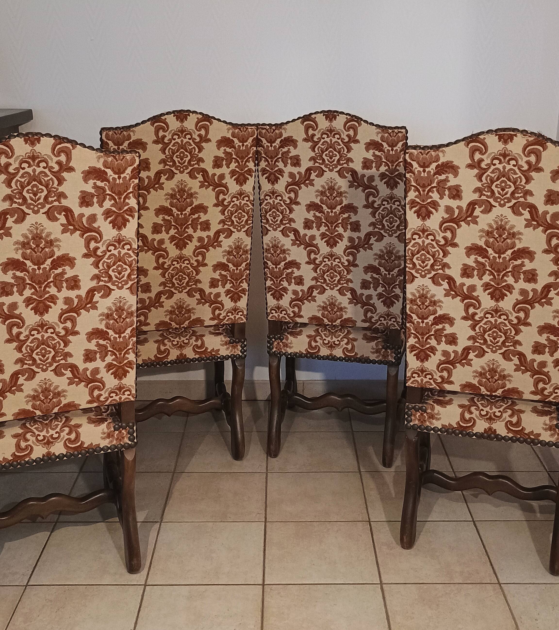 2 Louis XIII armchairs and 4 chairs