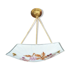 Plafonnier en verre émaillé art