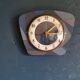 Vintage formica clock silent trapeze wall pendulum "Grey blue"