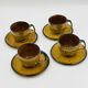 Set of four vintage Boch Palma cups and saucers.