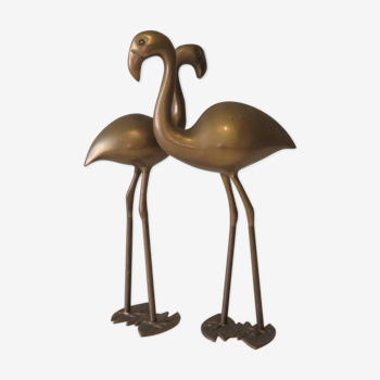 brass flamingos, set of 2
