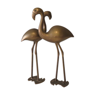 brass flamingos, set of 2