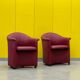 Red leather armchair on wheels, maison de sede. ( price for one )